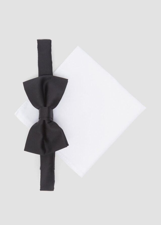 Elegantes Set aus Fliege und Einstecktuch