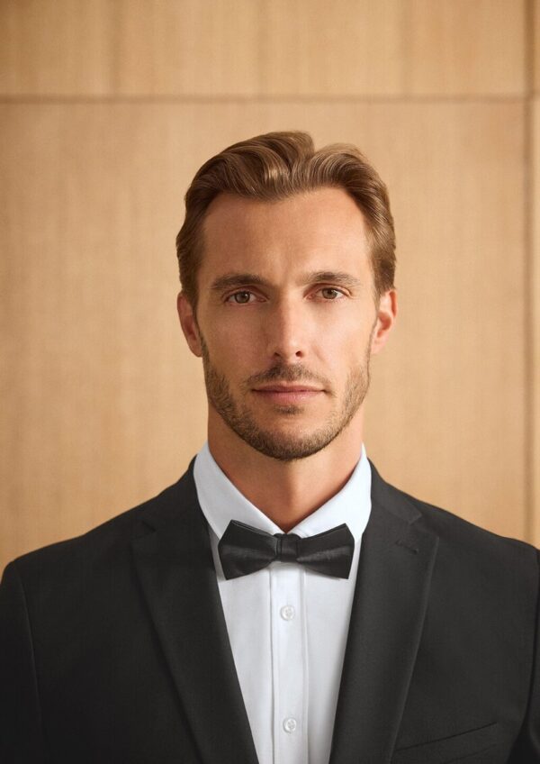 Elegantes Set aus Fliege und Einstecktuch