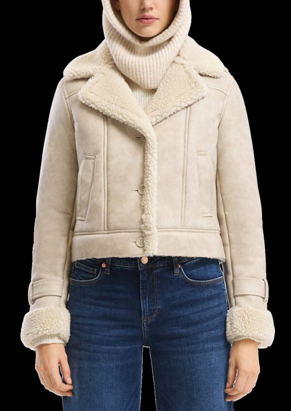Kurze Jacke in Lammfelloptik