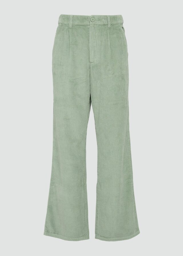 Cordhose mit Straight Leg und Bundfalten