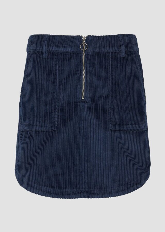Kurzer Cordrock mit Reißverschluss