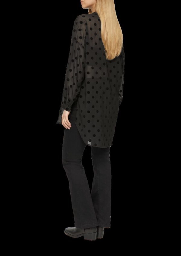 Transparente Longbluse mit seitlichen Schlitzen