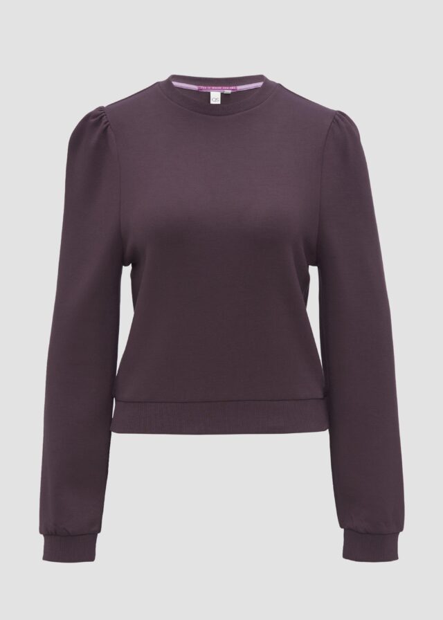 Viskosemix-Sweatshirt mit Puffärmeln