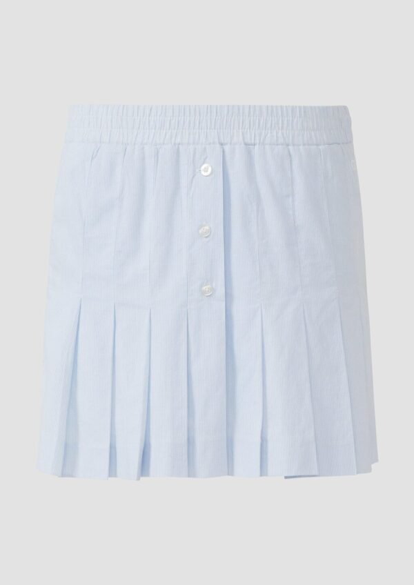Faltenminirock mit zarten Streifen | QS x Debi Flügge