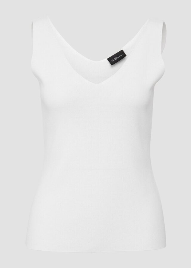 Ärmelloses Feinstrick-Top im Slim Fit