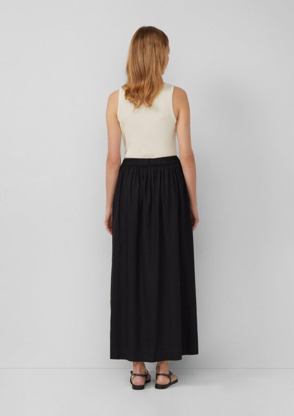 Langer Rock aus Leinenmix mit Eingrifftaschen