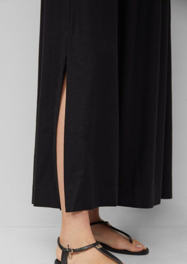 Langer Rock aus Leinenmix mit Eingrifftaschen