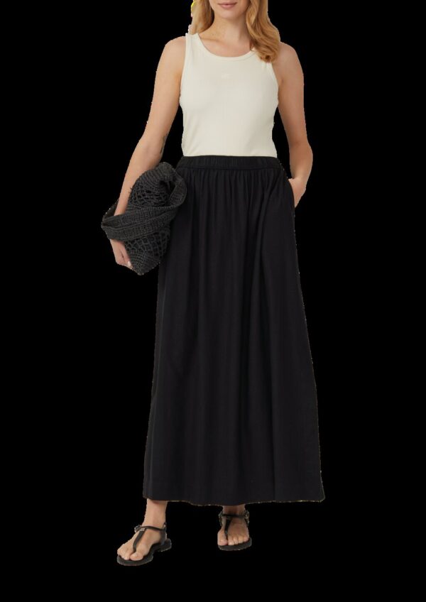 Langer Rock aus Leinenmix mit Eingrifftaschen