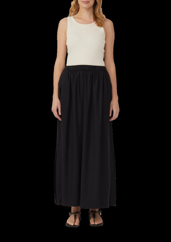 Langer Rock aus Leinenmix mit Eingrifftaschen