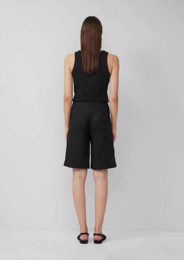 Leinen-Bermuda mit Bindegürtel