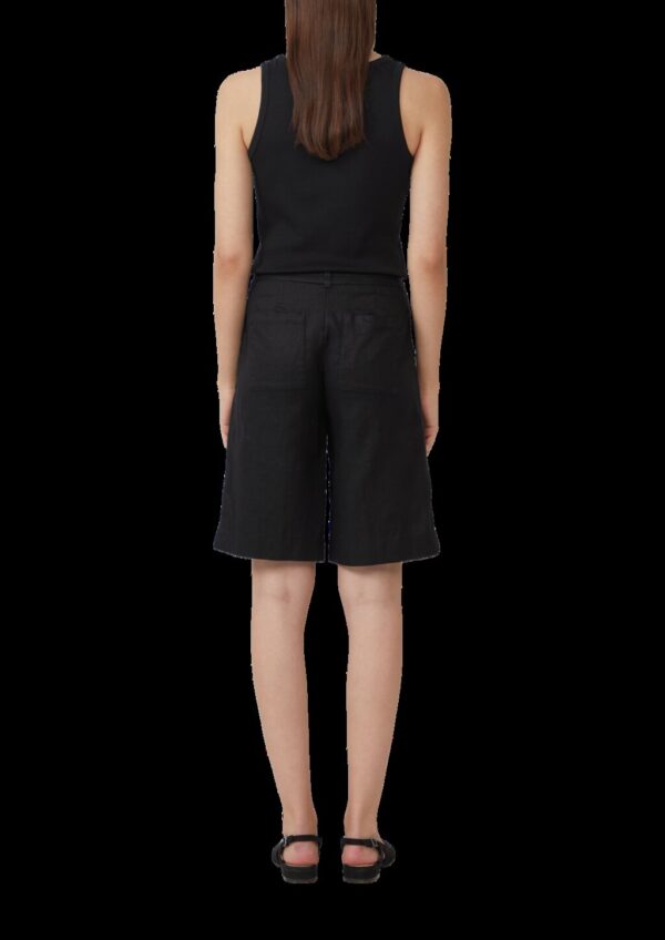 Leinen-Bermuda mit Bindegürtel