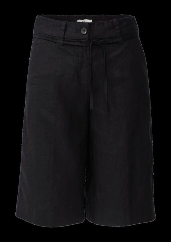 Leinen-Bermuda mit Bindegürtel
