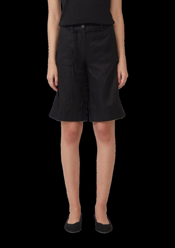 Leinen-Bermuda mit Bindegürtel