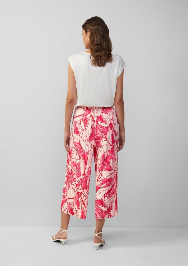 Plissierte Culotte mit All-over-Print und Elastikbund
