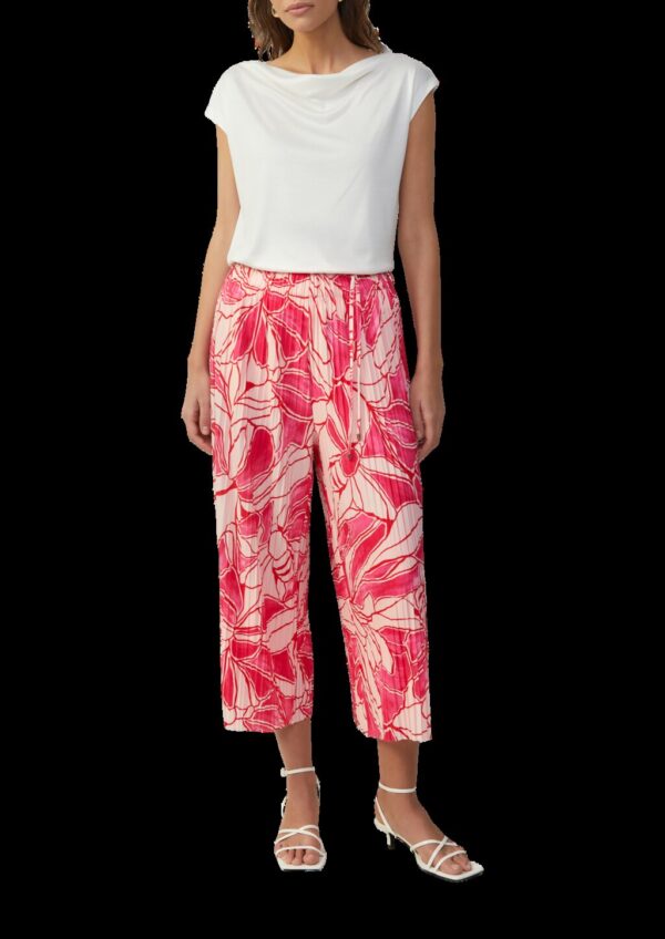 Plissierte Culotte mit All-over-Print und Elastikbund