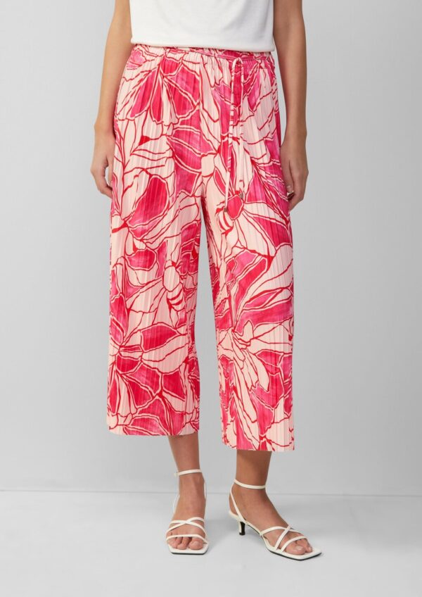 Plissierte Culotte mit All-over-Print und Elastikbund