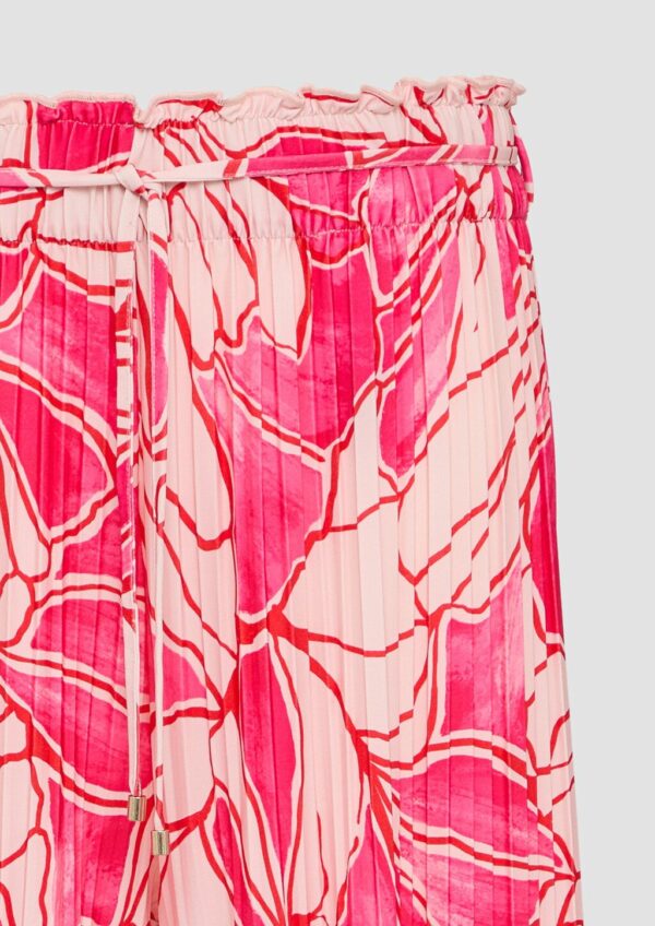 Plissierte Culotte mit All-over-Print und Elastikbund