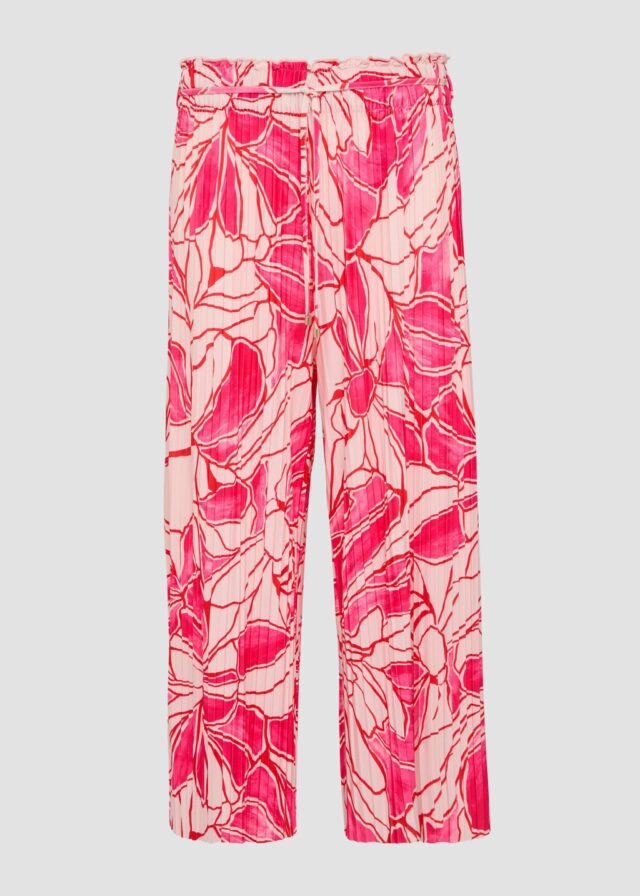 Plissierte Culotte mit All-over-Print und Elastikbund