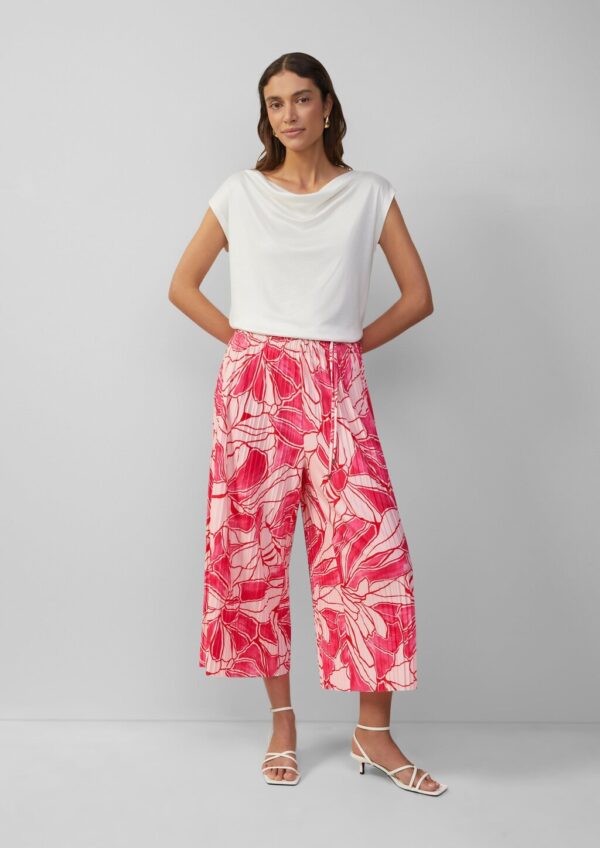 Plissierte Culotte mit All-over-Print und Elastikbund