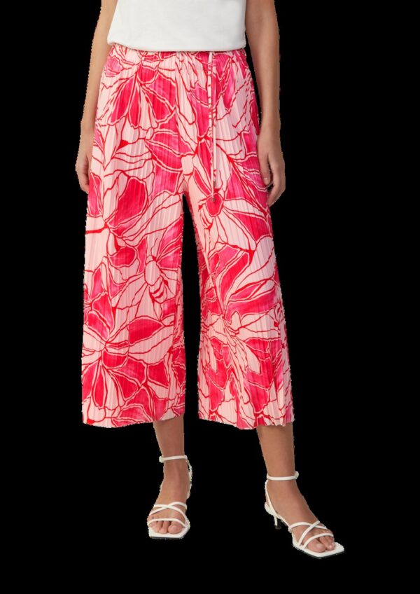 Plissierte Culotte mit All-over-Print und Elastikbund