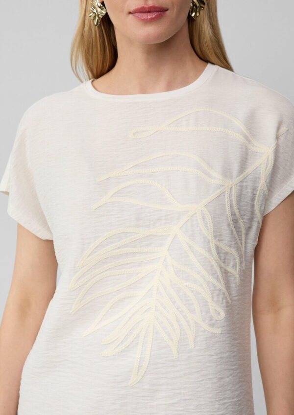 Blusenshirt aus Viskosemix mit Stickerei