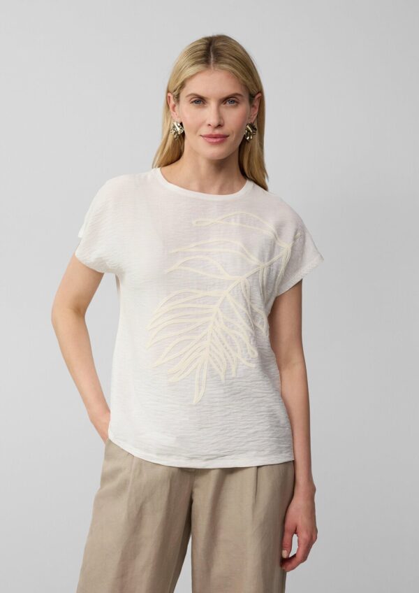 Blusenshirt aus Viskosemix mit Stickerei