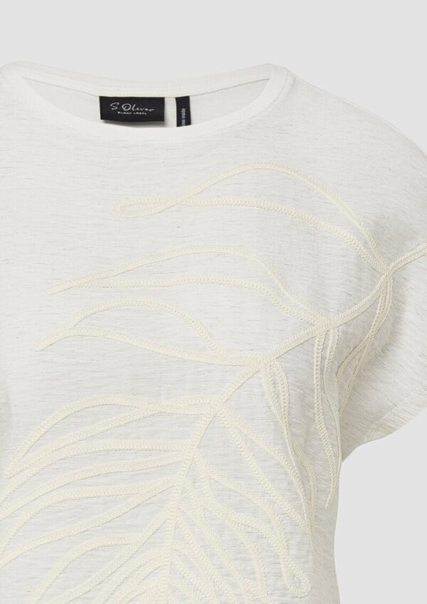 Blusenshirt aus Viskosemix mit Stickerei