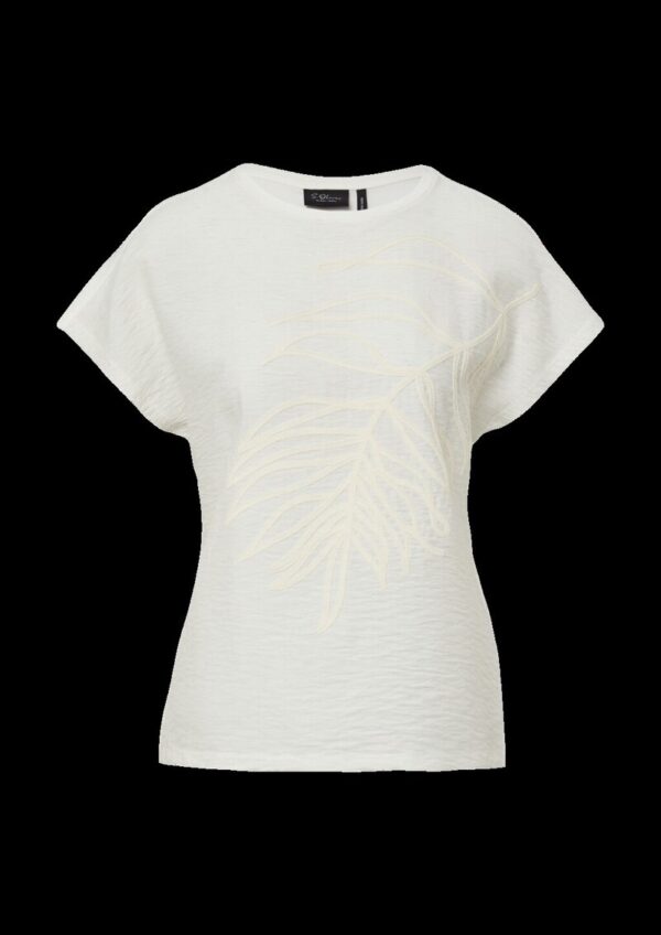 Blusenshirt aus Viskosemix mit Stickerei