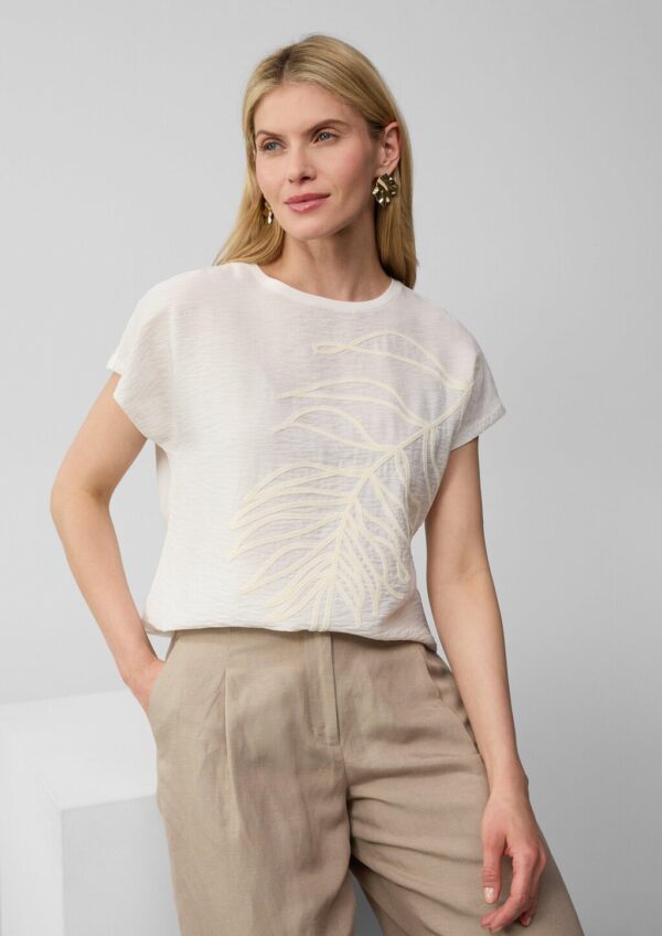 Blusenshirt aus Viskosemix mit Stickerei