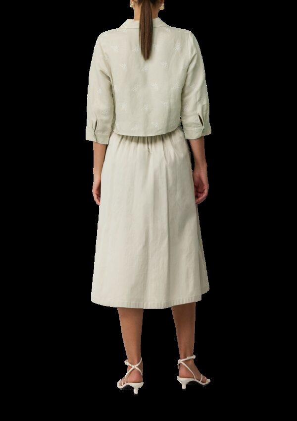 Bluse aus Leinenmix mit Bienen-Stickerei