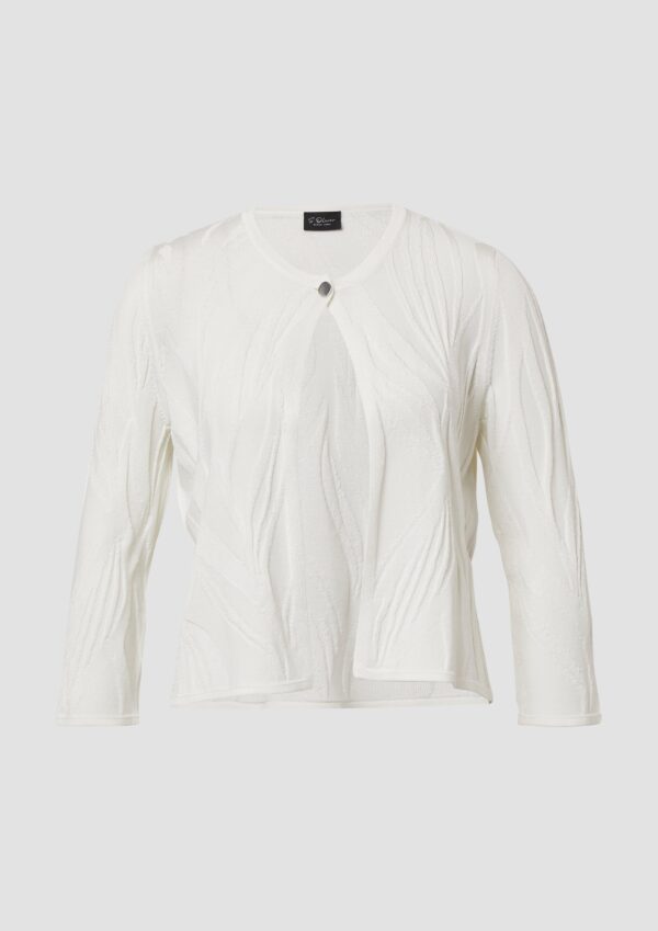 Kurzer Cardigan mit Strukturmuster und 3/4-Ärmeln