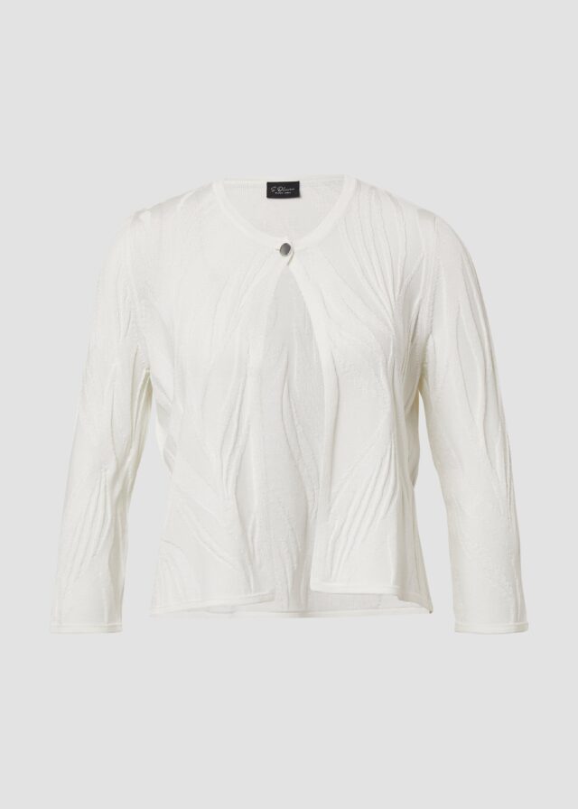 Kurzer Cardigan mit Strukturmuster und 3/4-Ärmeln