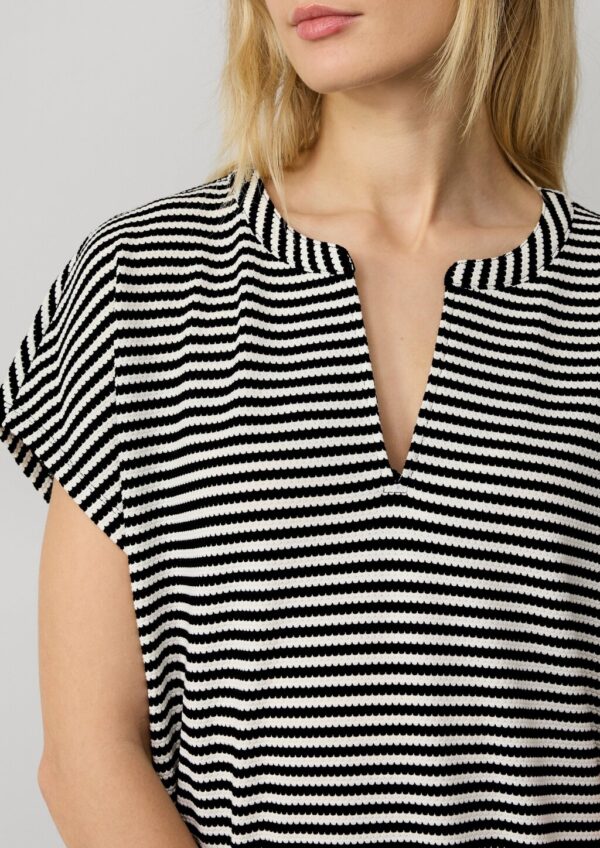 Gestreiftes Kurzkleid aus Jacquard im Relaxed Fit