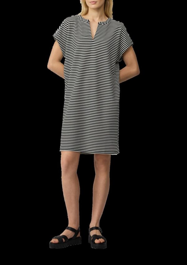 Gestreiftes Kurzkleid aus Jacquard im Relaxed Fit