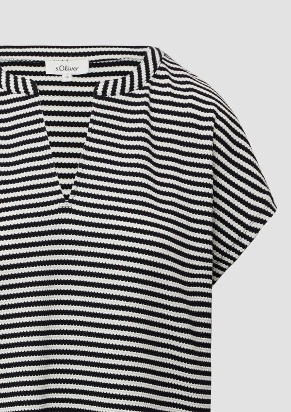 Gestreiftes Kurzkleid aus Jacquard im Relaxed Fit