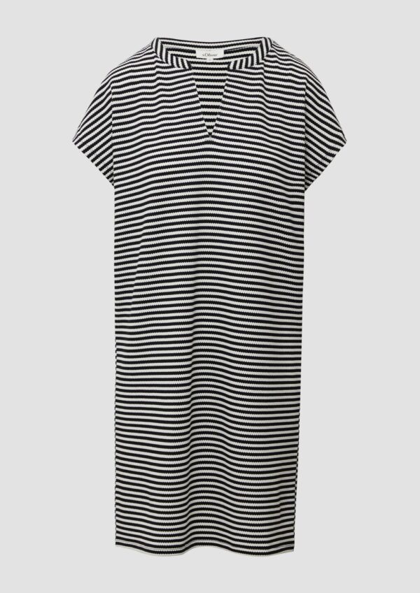 Gestreiftes Kurzkleid aus Jacquard im Relaxed Fit
