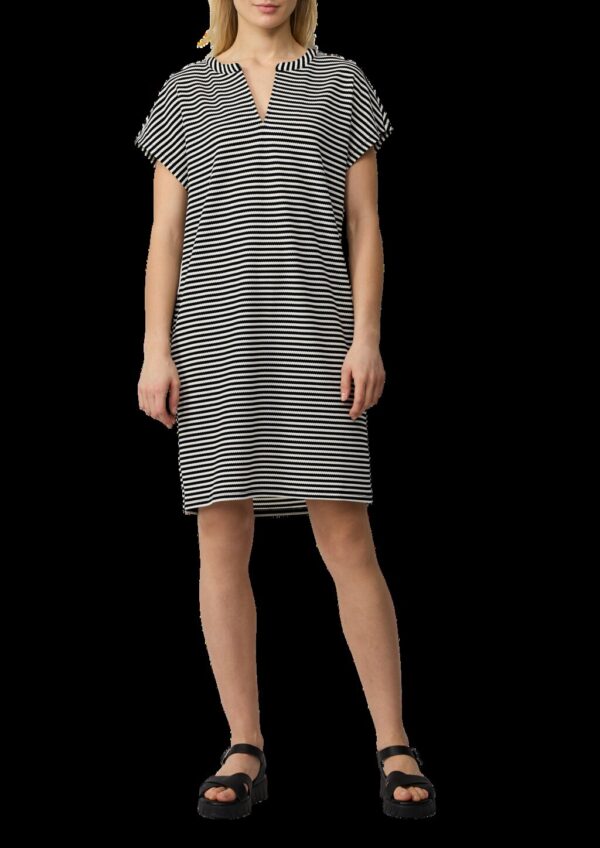 Gestreiftes Kurzkleid aus Jacquard im Relaxed Fit