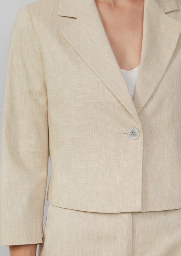Cropped Blazer aus Leinenmix