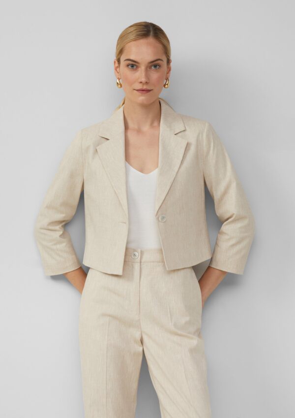Cropped Blazer aus Leinenmix