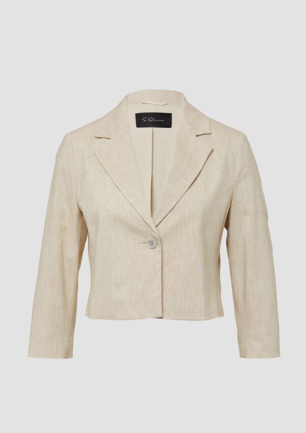 Cropped Blazer aus Leinenmix