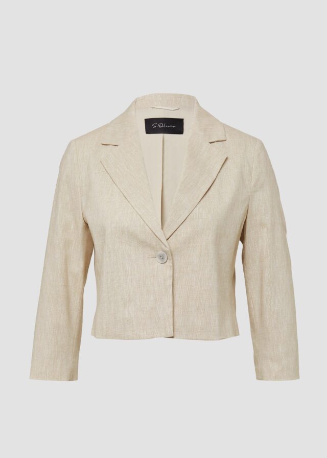 Cropped Blazer aus Leinenmix