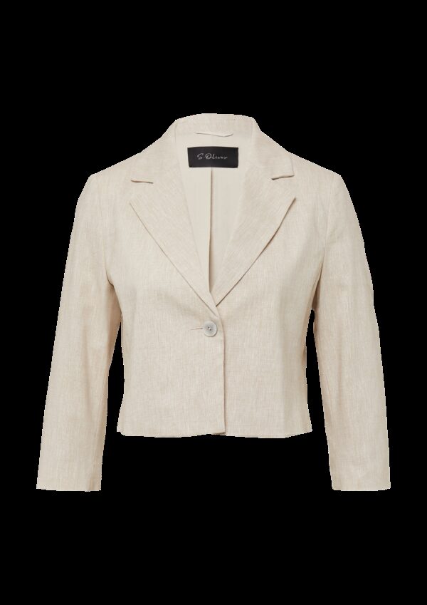Cropped Blazer aus Leinenmix