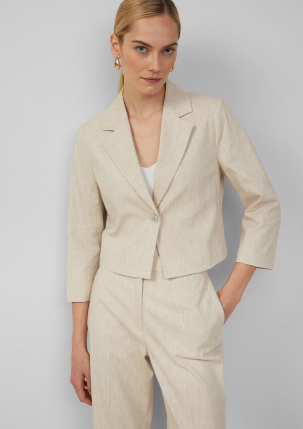 Cropped Blazer aus Leinenmix