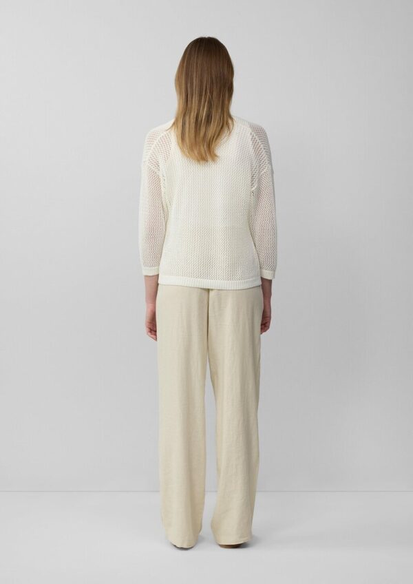 Ajour-Strickjacke mit 3/4-Arm