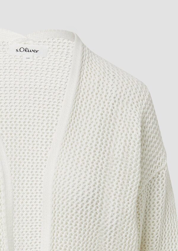 Ajour-Strickjacke mit 3/4-Arm