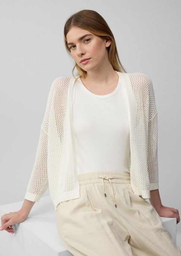 Ajour-Strickjacke mit 3/4-Arm