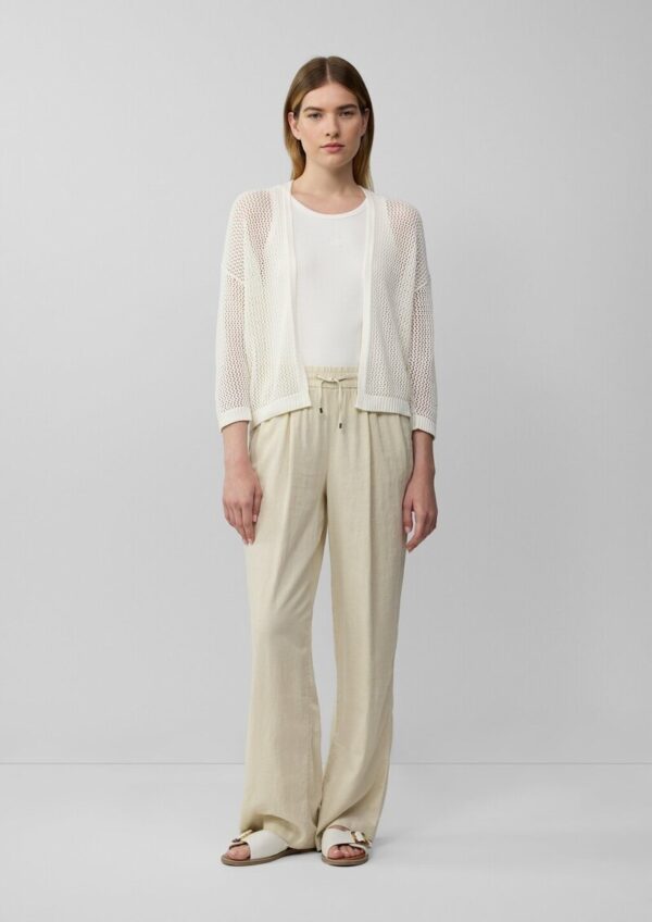 Ajour-Strickjacke mit 3/4-Arm