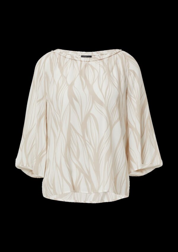 Viskosebluse mit weiten 3/4-Ärmeln und Kragen-Detail