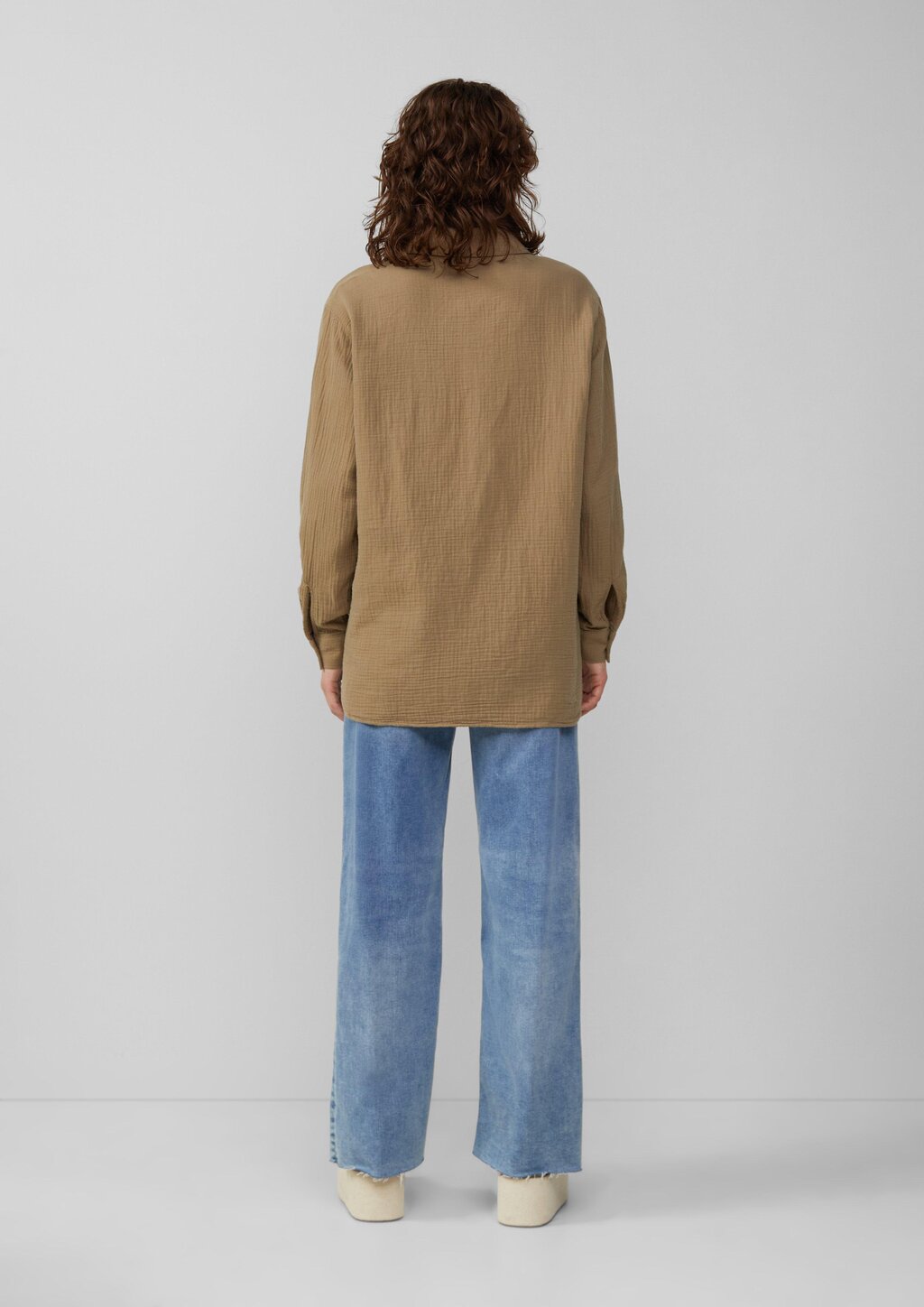 Hemdbluse aus Musselin im Oversize-Schnitt