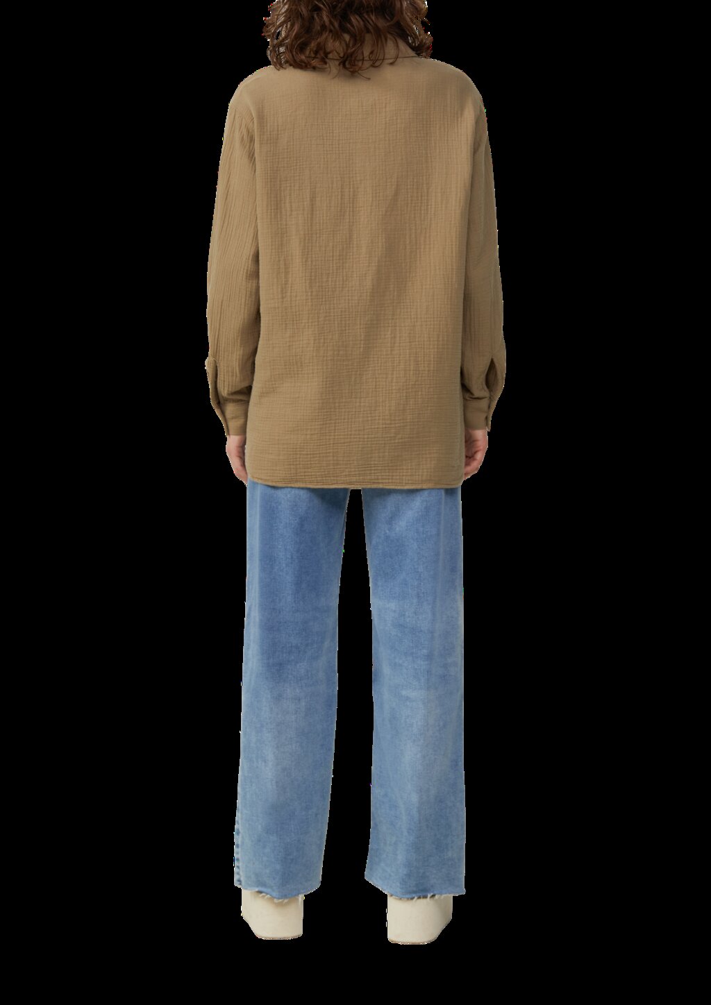 Hemdbluse aus Musselin im Oversize-Schnitt